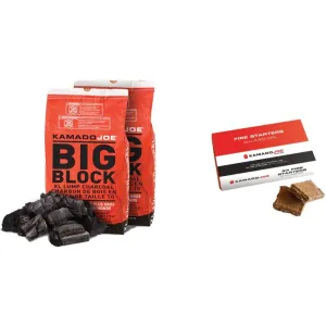 Kamado Joe 2 Bags of Lump Charcoal & 1 Fire Starters Box Combo