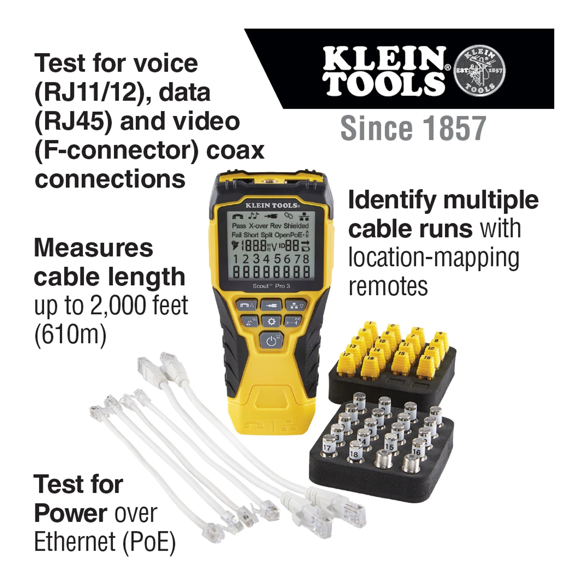 Klein Tools VDV501-852 Scout Pro 3 Tester with Locator Remote Kit