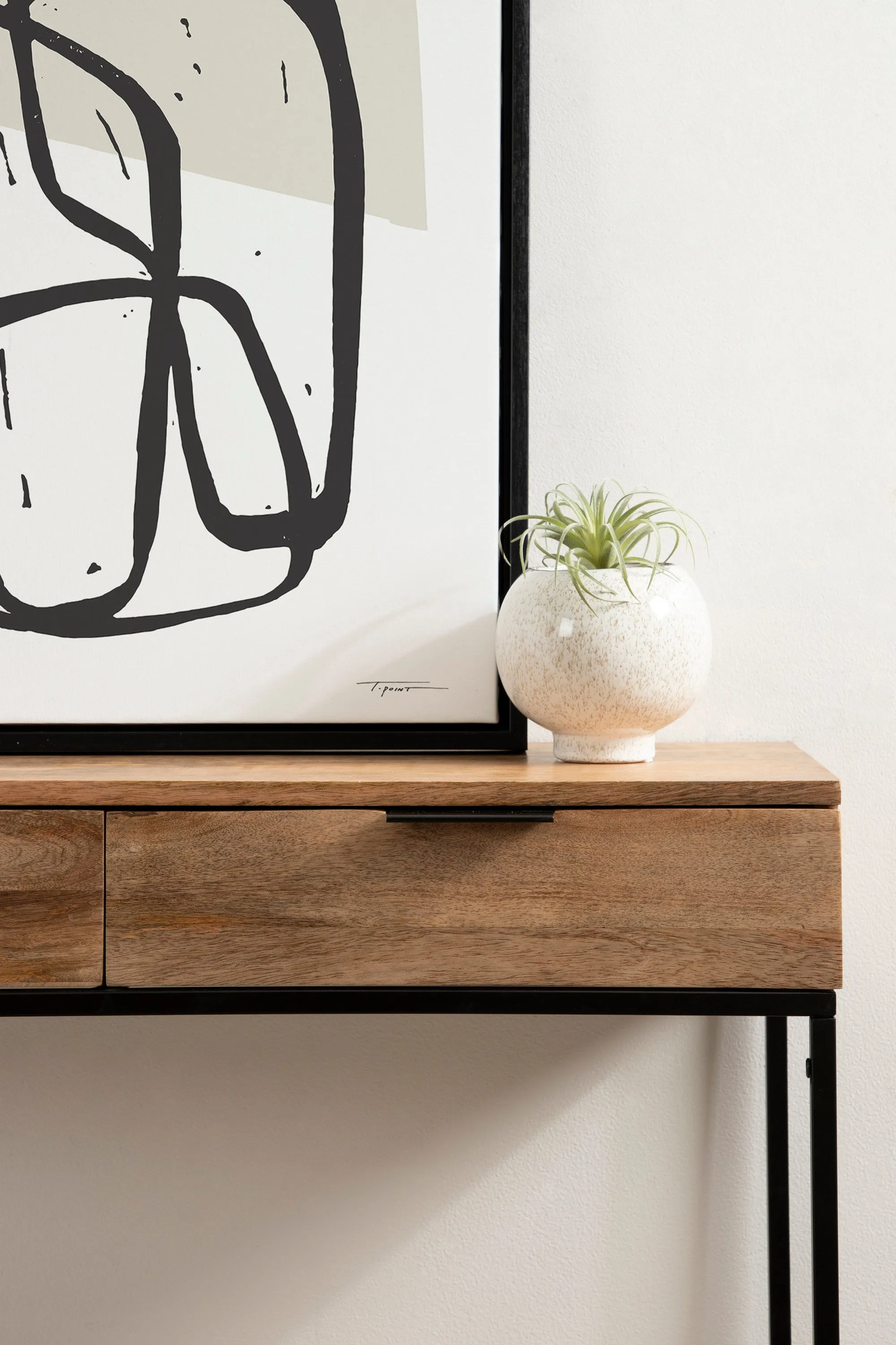 Malone Wood and Metal Console Table