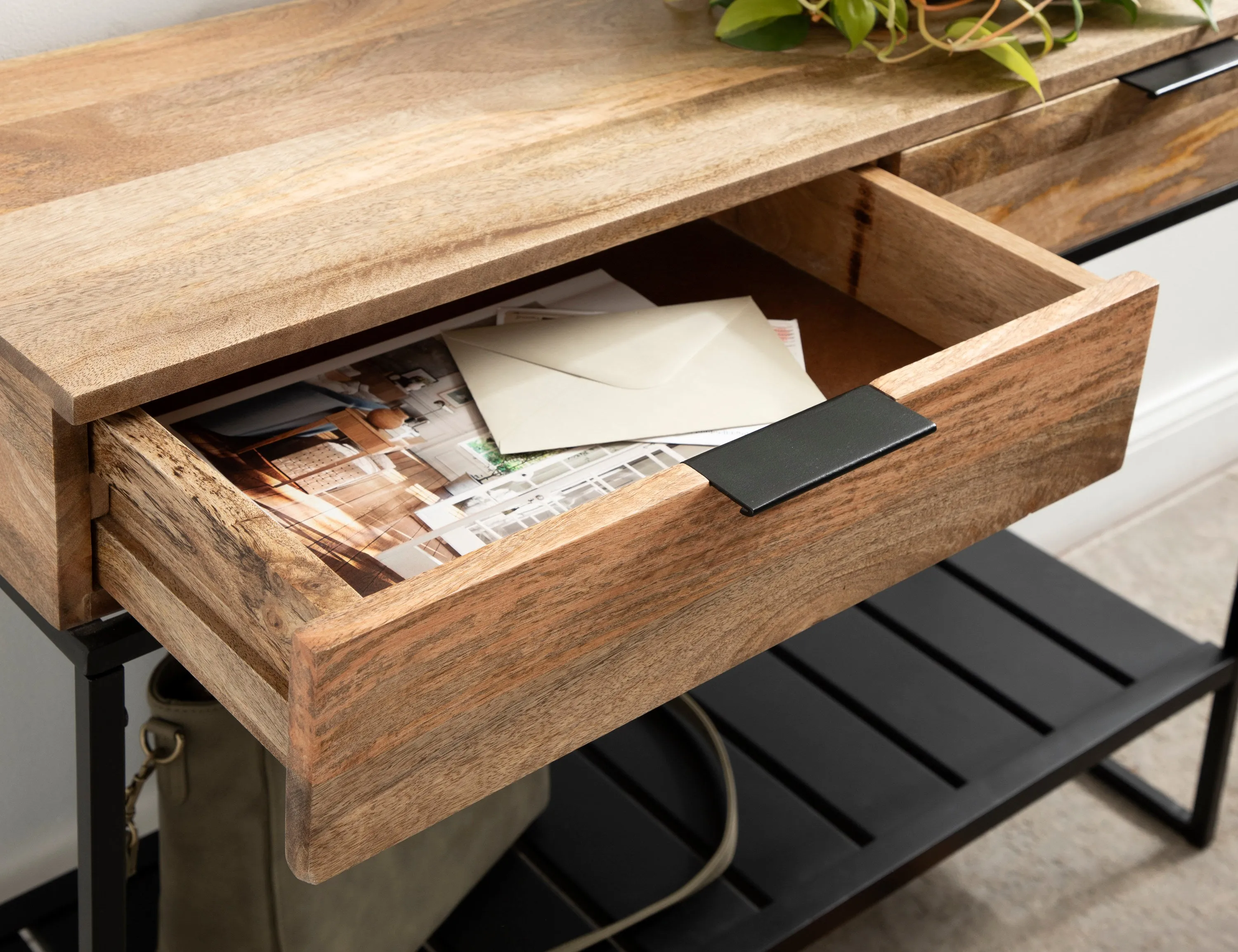Malone Wood and Metal Console Table
