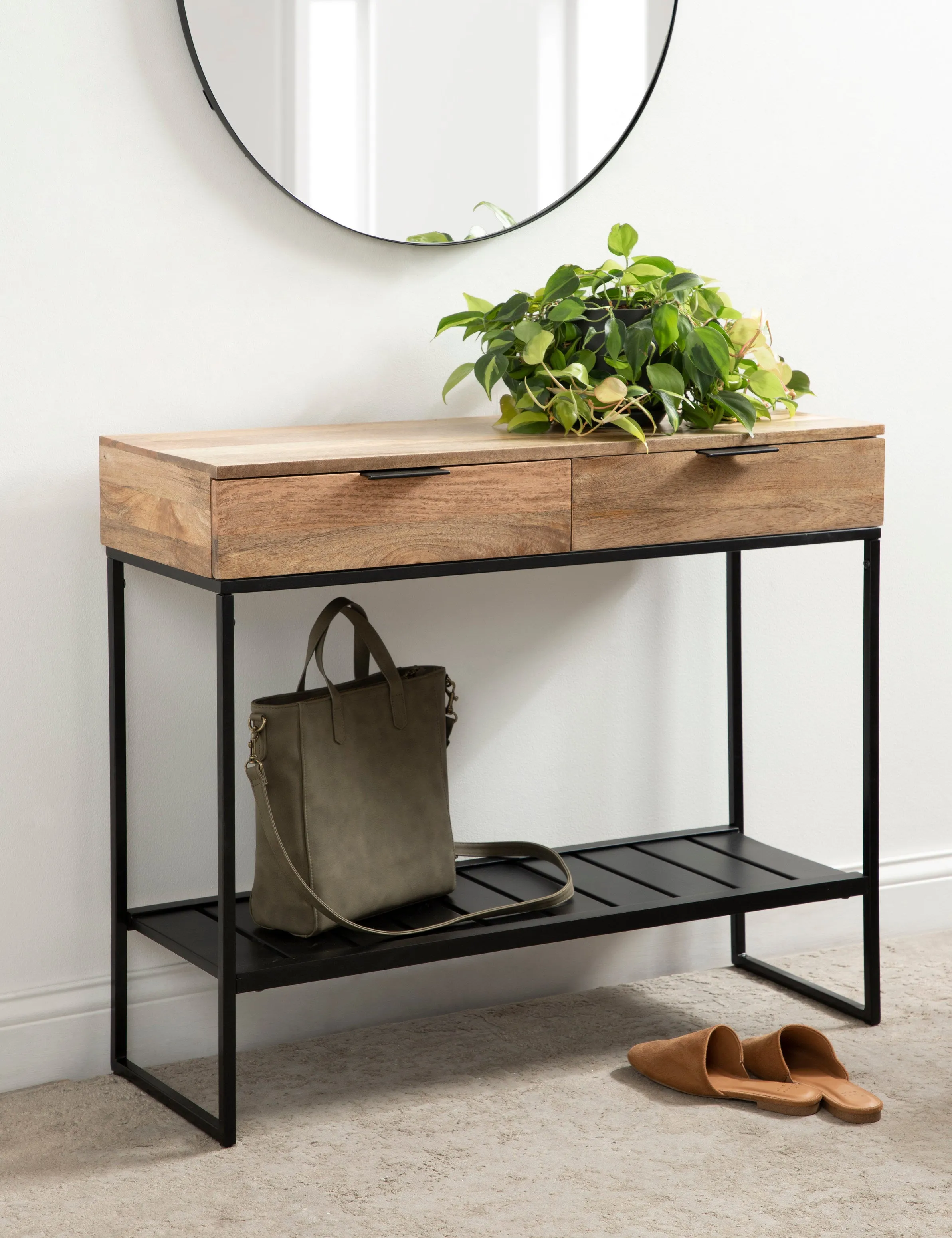 Malone Wood and Metal Console Table