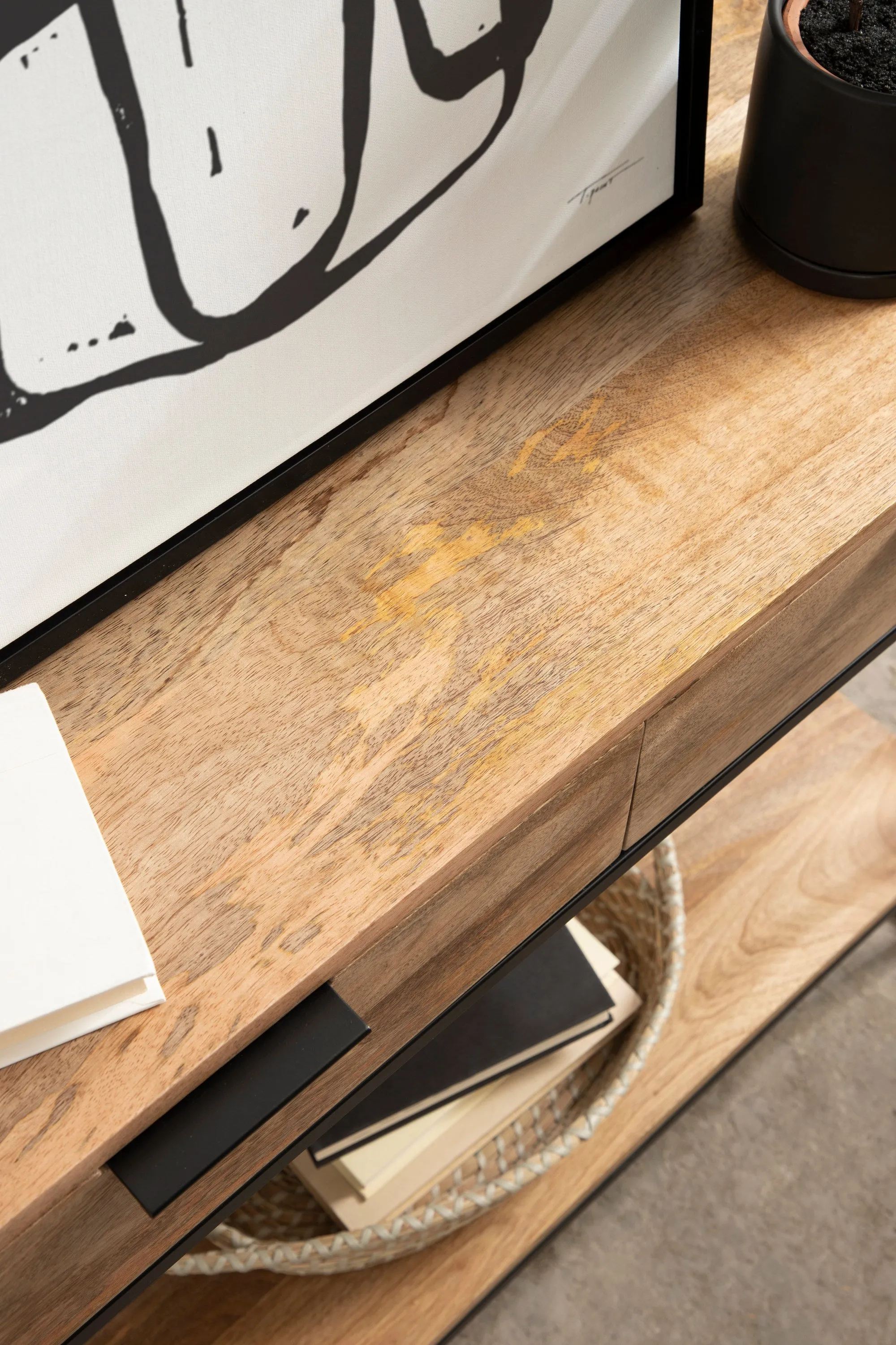 Malone Wood and Metal Console Table