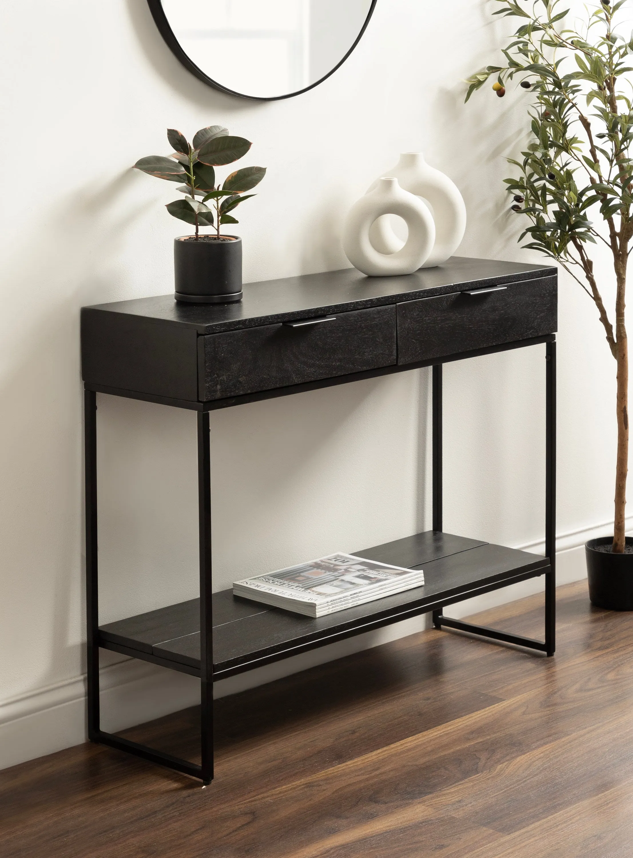 Malone Wood and Metal Console Table