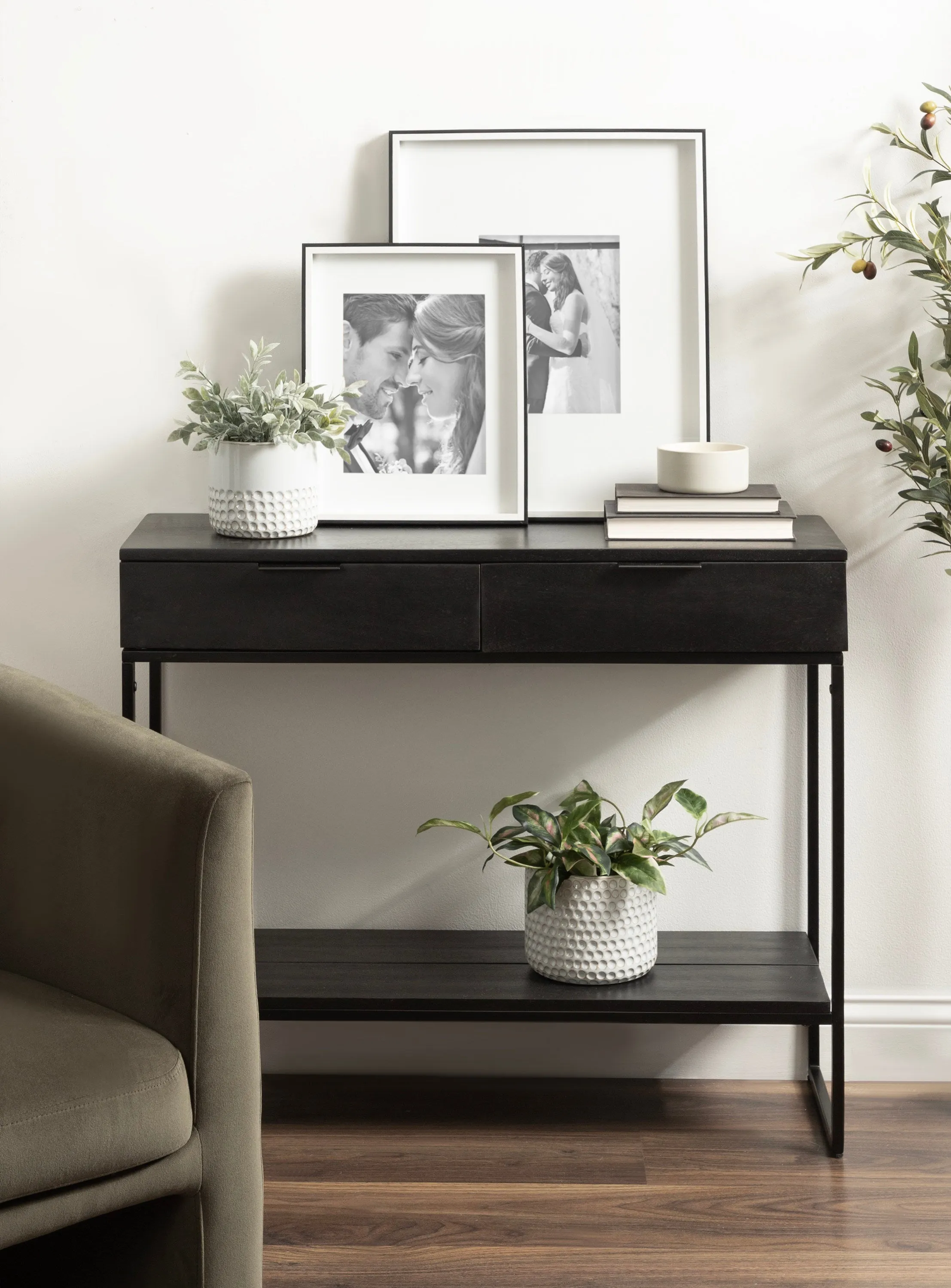 Malone Wood and Metal Console Table