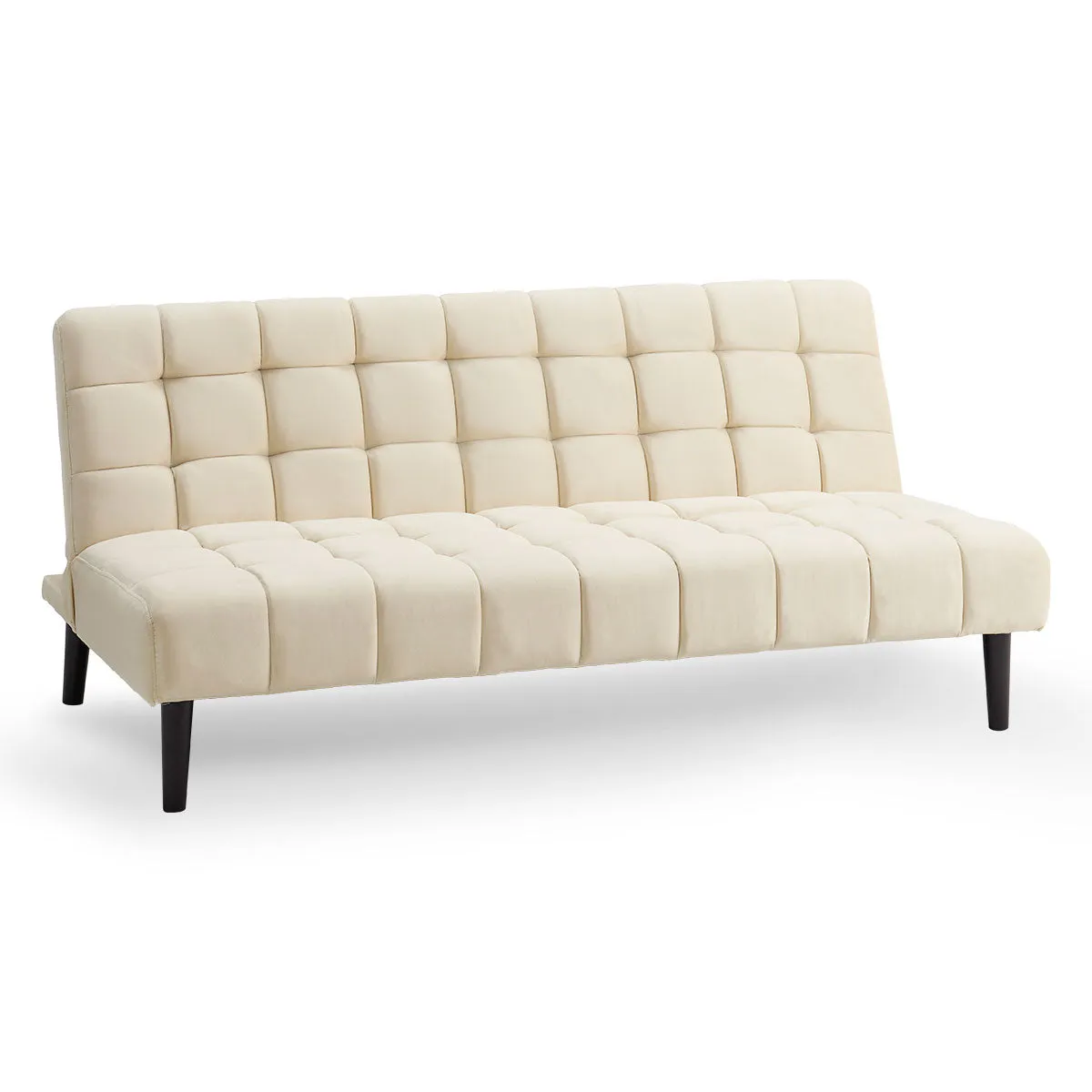 Marlena 3-Seater Faux Suede Fabric Sofa Bed Lounge - Beige