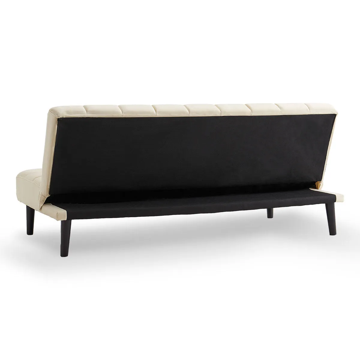 Marlena 3-Seater Faux Suede Fabric Sofa Bed Lounge - Beige