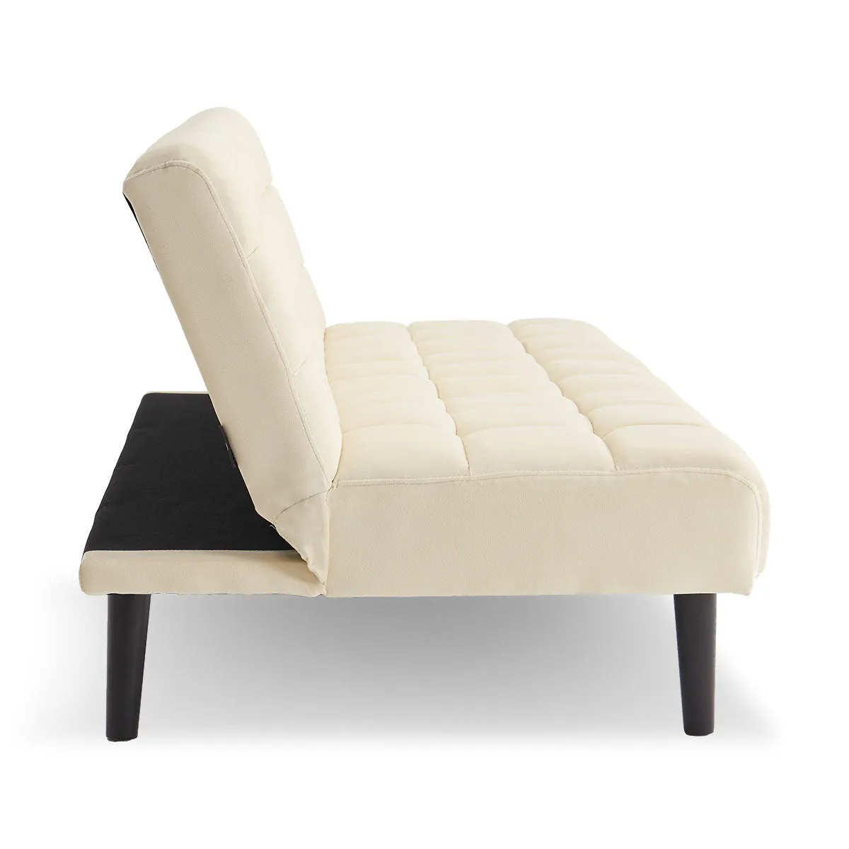 Marlena 3-Seater Faux Suede Fabric Sofa Bed Lounge - Beige
