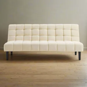 Marlena 3-Seater Faux Suede Fabric Sofa Bed Lounge - Beige
