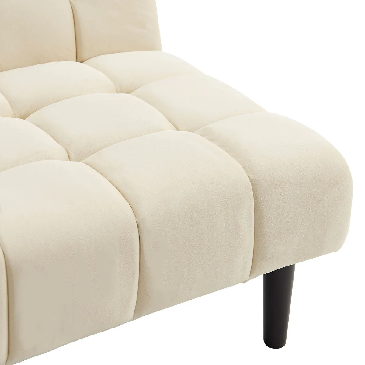 Marlena 3-Seater Faux Suede Fabric Sofa Bed Lounge - Beige