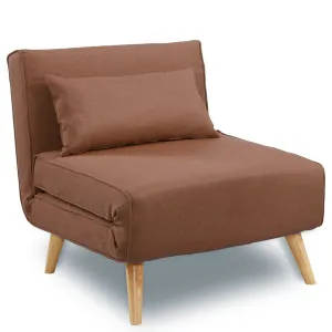 Maybelle Linen Adjustable Corner Sofa Lounge - Brown