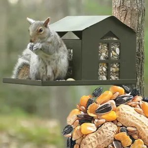 Metal Squirrel Feeder & Bird Seed Package