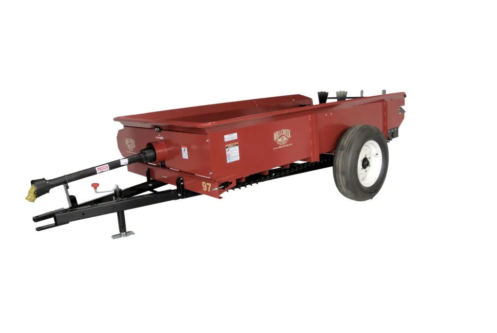 Mill Creek Full-Sized Large Manure Spreaders | Rhino Lined 97 & 127 Model | For Tractors