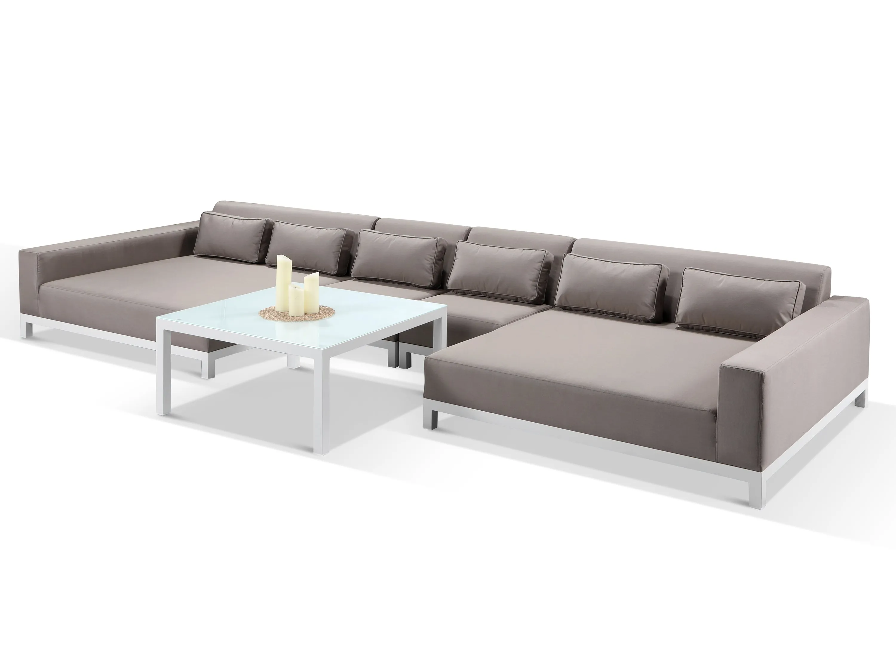 Minimo Sunbrella Fabric Garden U Shape Sofa Set With Chaise End Pieces *Pre Order*
