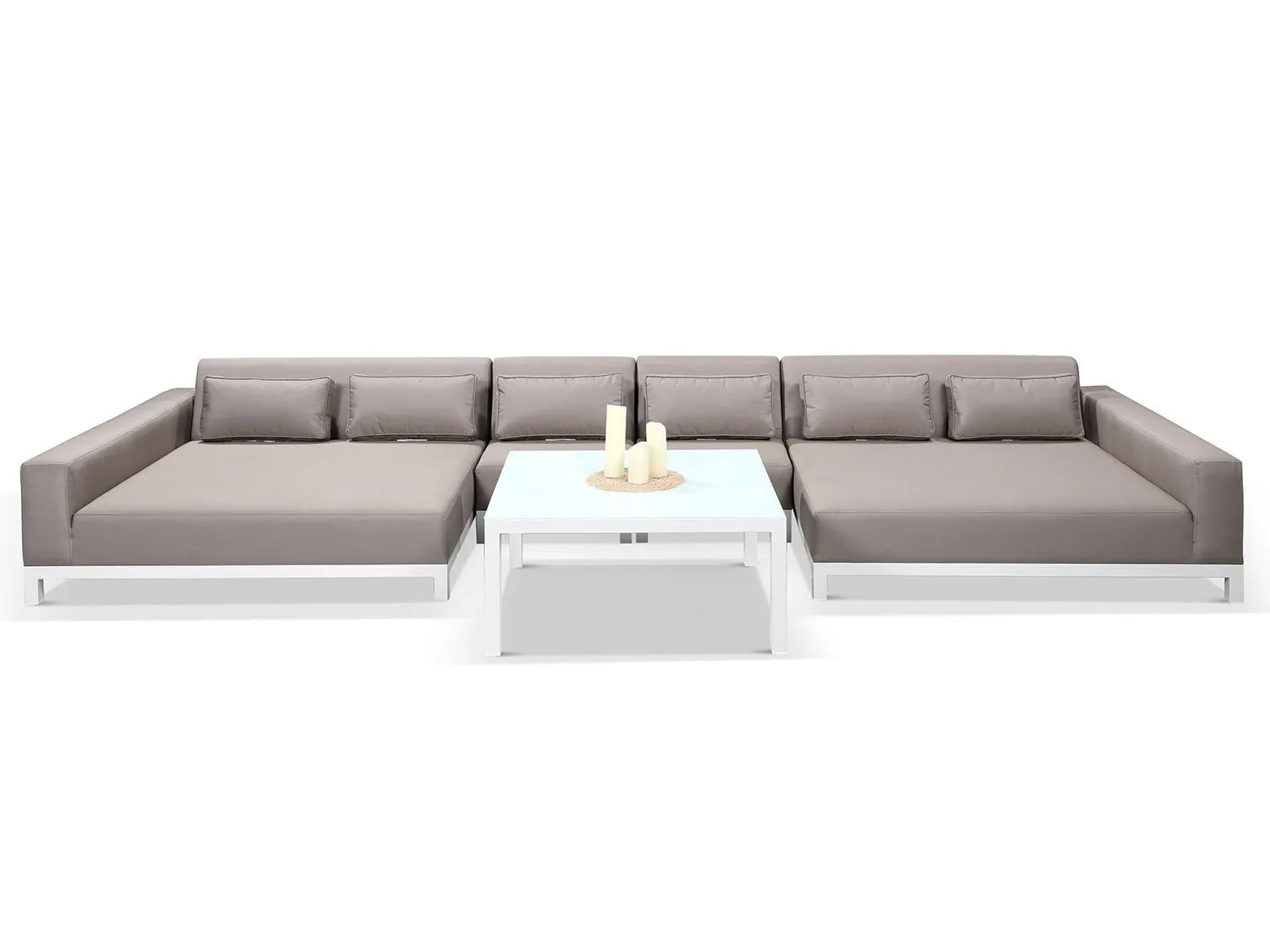 Minimo Sunbrella Fabric Garden U Shape Sofa Set With Chaise End Pieces *Pre Order*