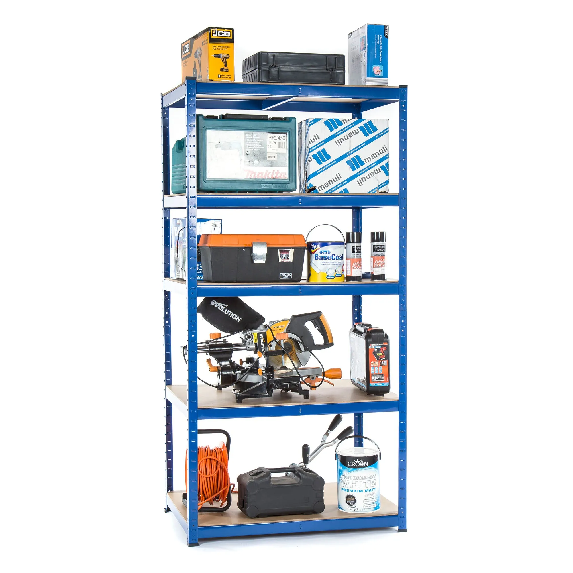 Multi Buy Deal 5 | 10 | 25 Available 1800mm H x 900mm W x 600mm D - Garage Shelving Unit - Racking 5 Levels