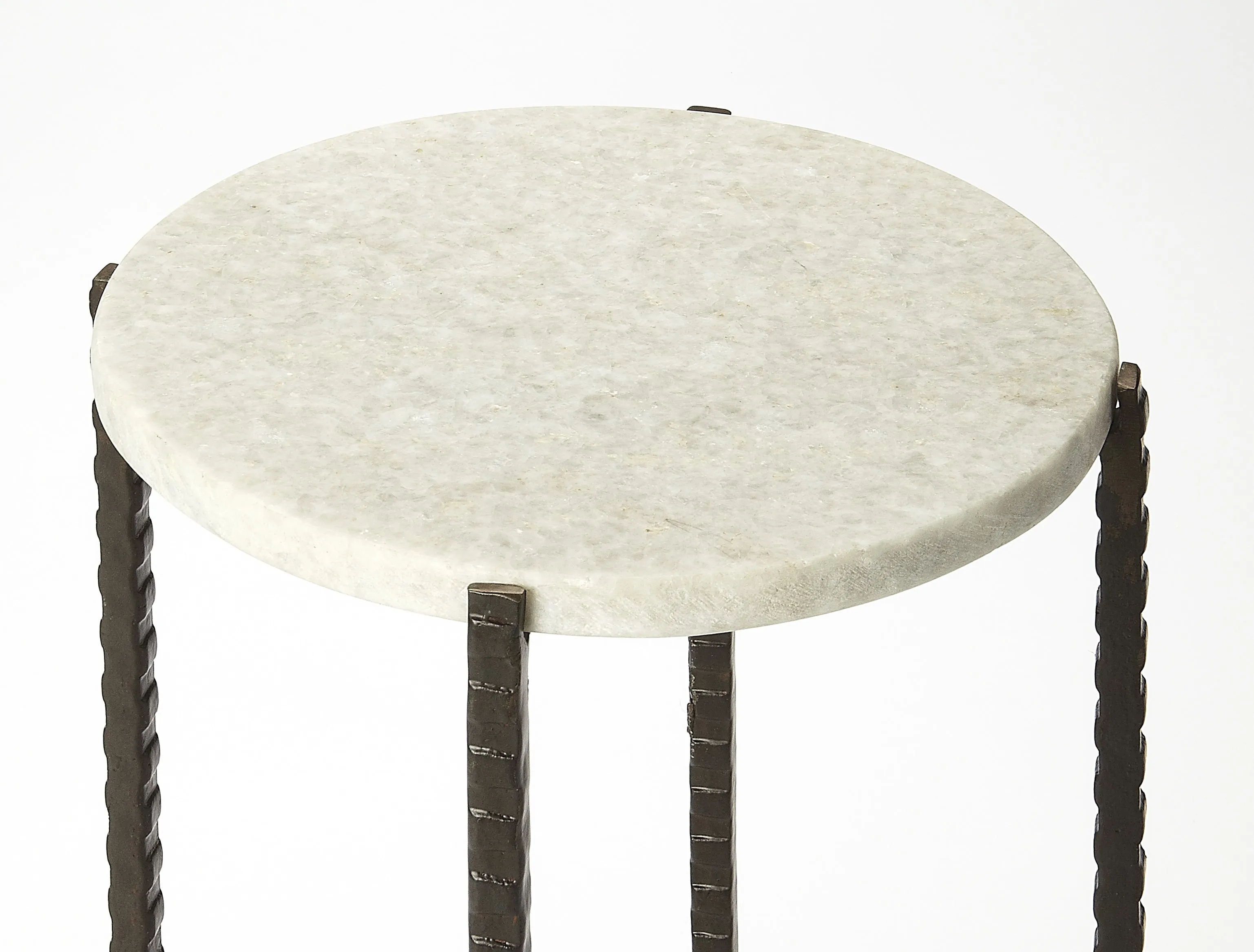 Nigella Marble and Cross Legs Side Table in Multi-Color  5245389