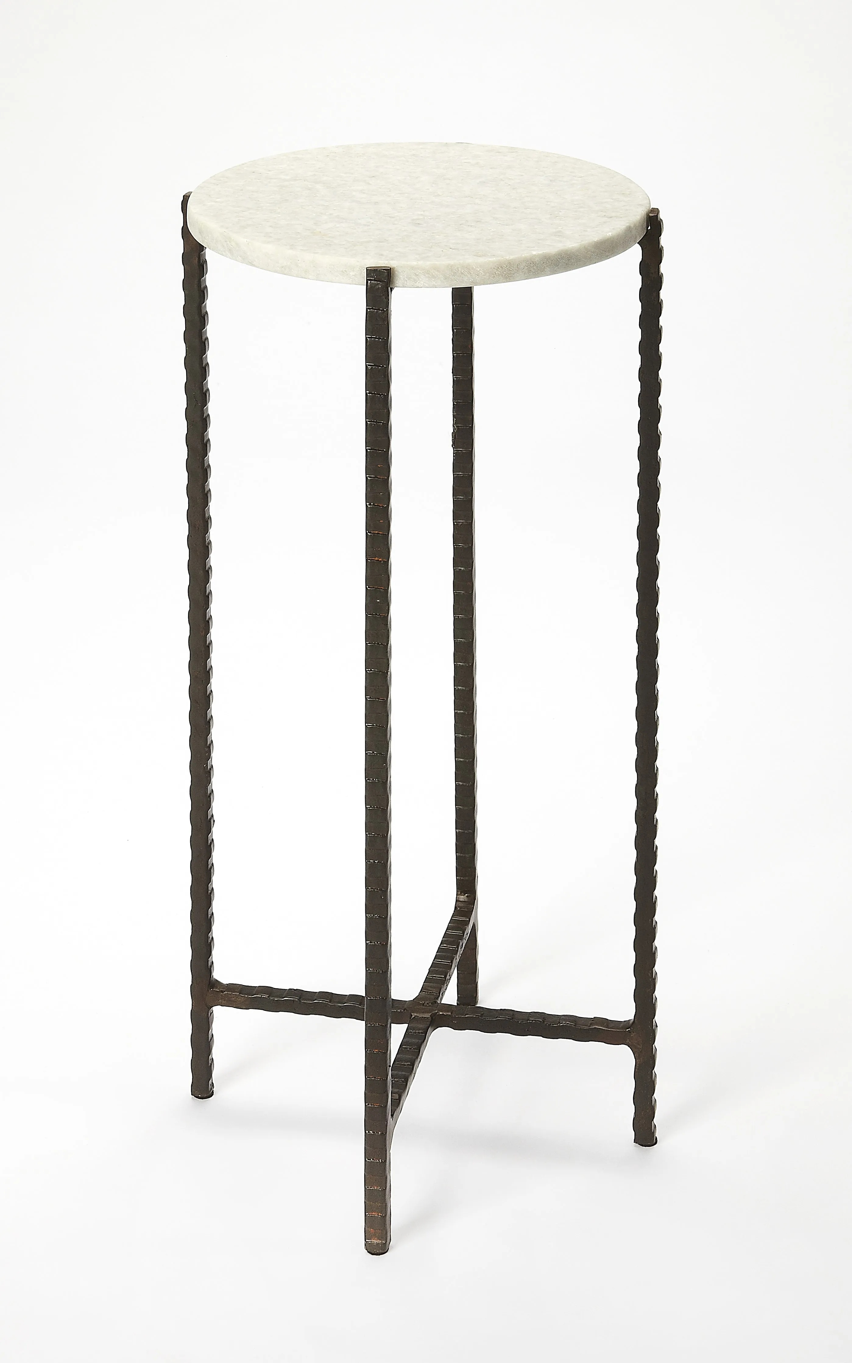Nigella Marble and Cross Legs Side Table in Multi-Color  5245389