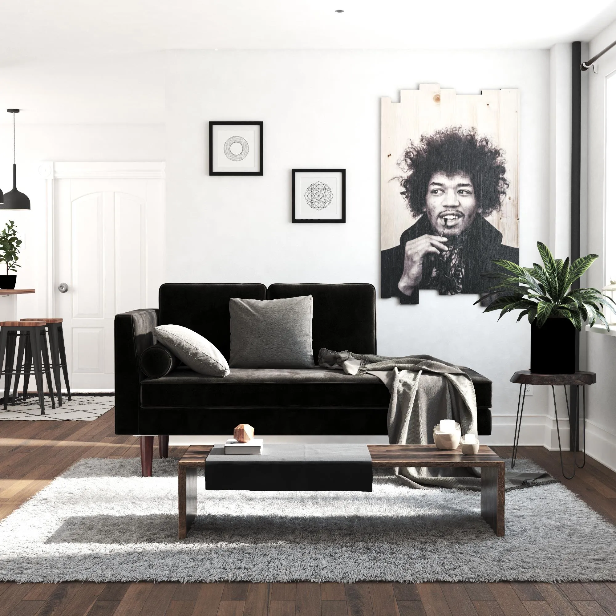 Nola Mid-Century  Modern Daybed with Chaise