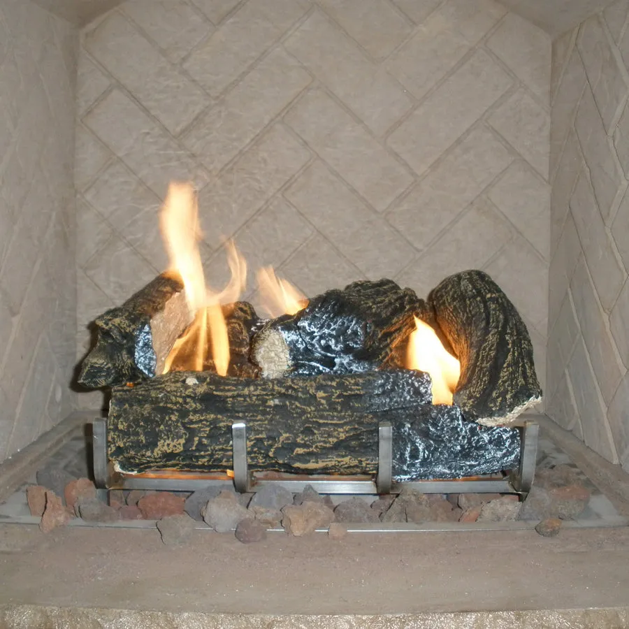 Outdoor Ceramic Fiber Log Set with Grate By The Outdoor Great Room