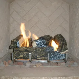 Outdoor Ceramic Fiber Log Set with Grate By The Outdoor Great Room