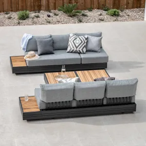 Panama 3 Seat Sofa with Sun Lounger Feature in Washed Grey