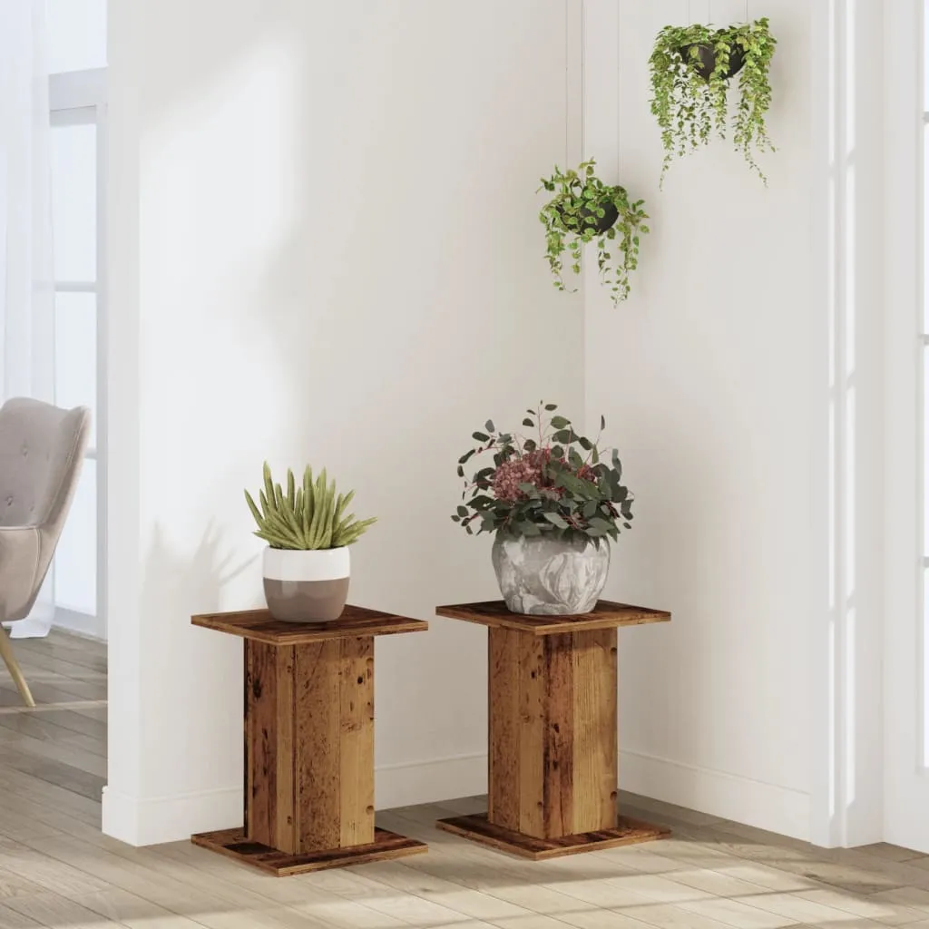 Plant Stands 2 pcs Old Wood 30x30x40 cm Engineered Wood
