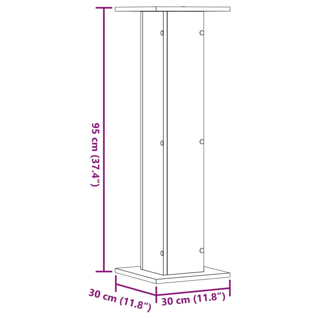 Plant Stands 2 pcs Smoked Oak 30x30x95 cm Engineered Wood
