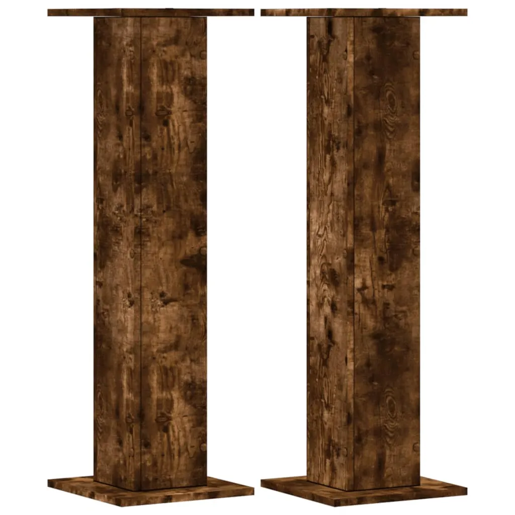 Plant Stands 2 pcs Smoked Oak 30x30x95 cm Engineered Wood