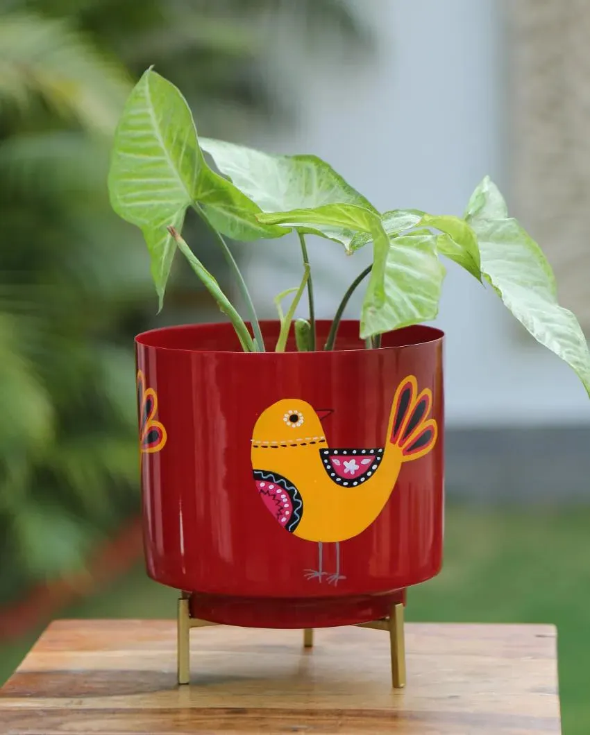 Printed Design Hand Painted Planter