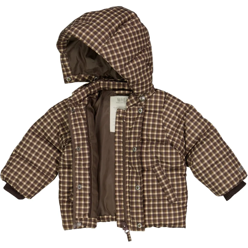 Puffer Jacket River - brown check