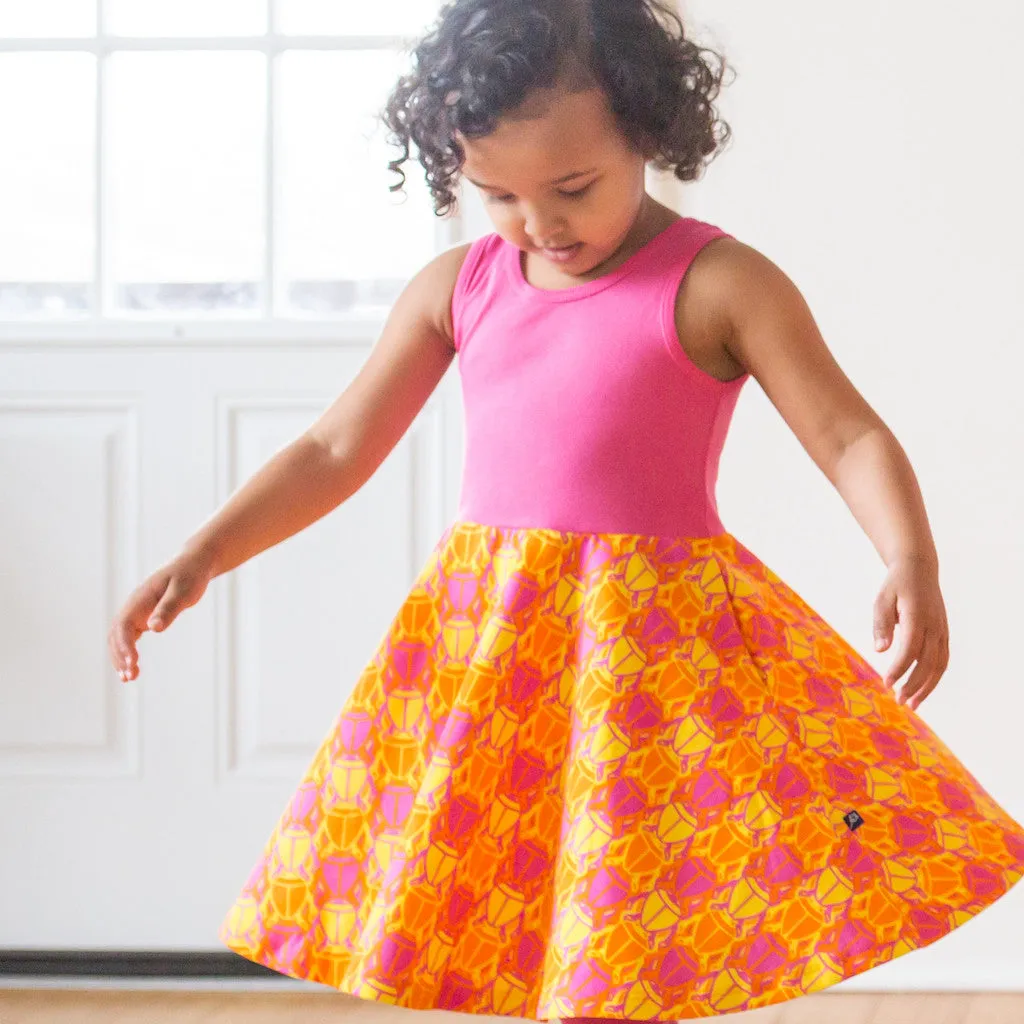 "BeetleBrite" Bugs Twirly Play Dress with Pockets