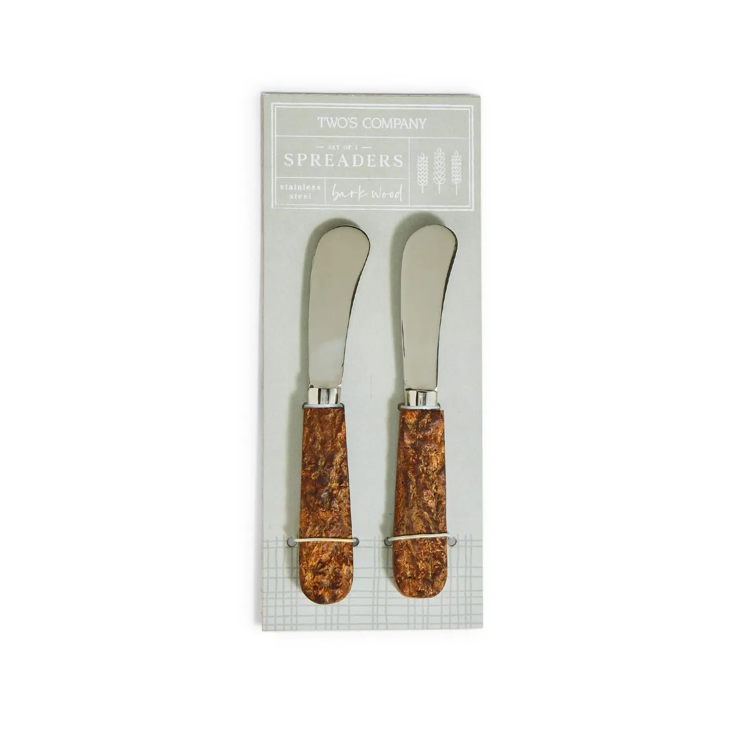 Rustic Bark Handle Spreader - Set of 2