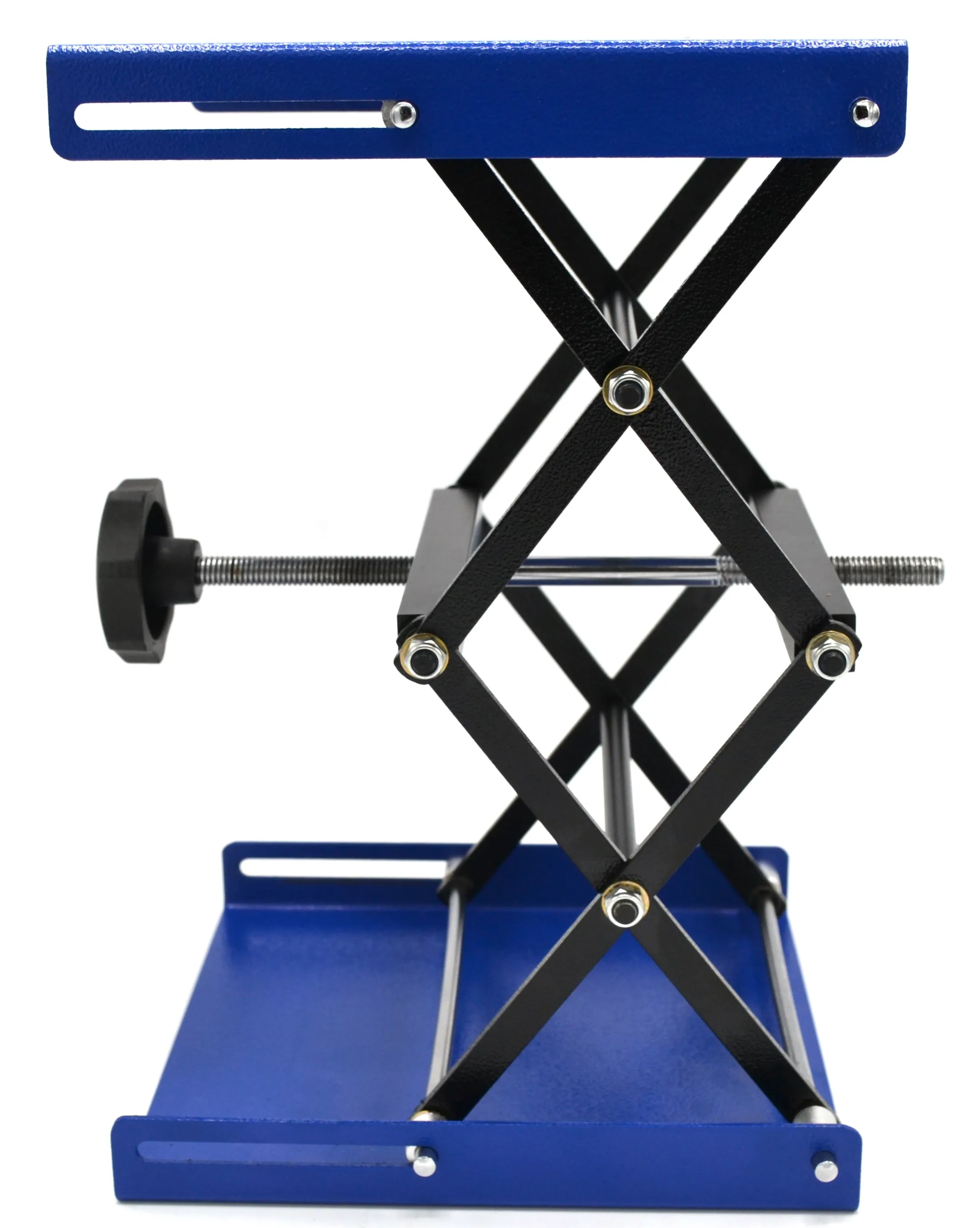 Scissor Jack Laboratory Stand with 7.75 in x 7.75 in Plate, Fully Extended Height 12 in - Eisco Labs
