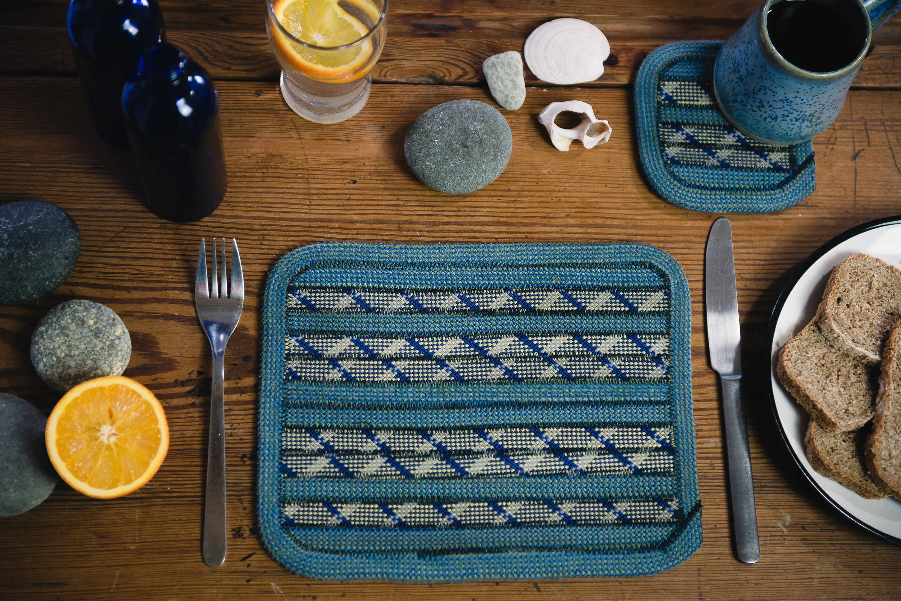 Set of 2 Placemats & Coasters - Water