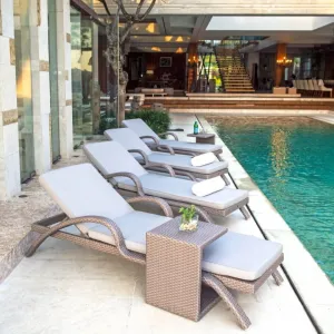 Skyline Design Imperial Rattan Garden Sun Lounger With Adjustable Back