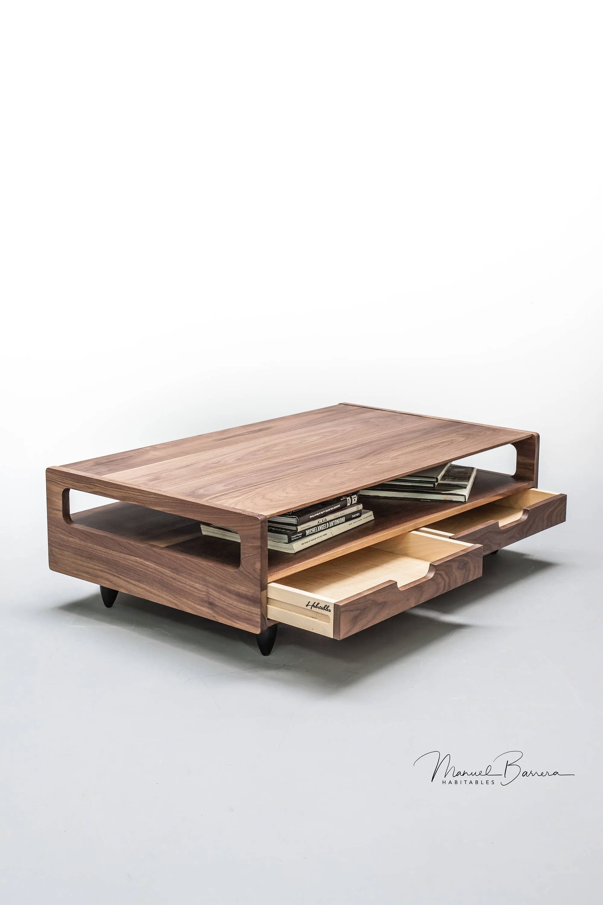 Solid timber center table with marble top
