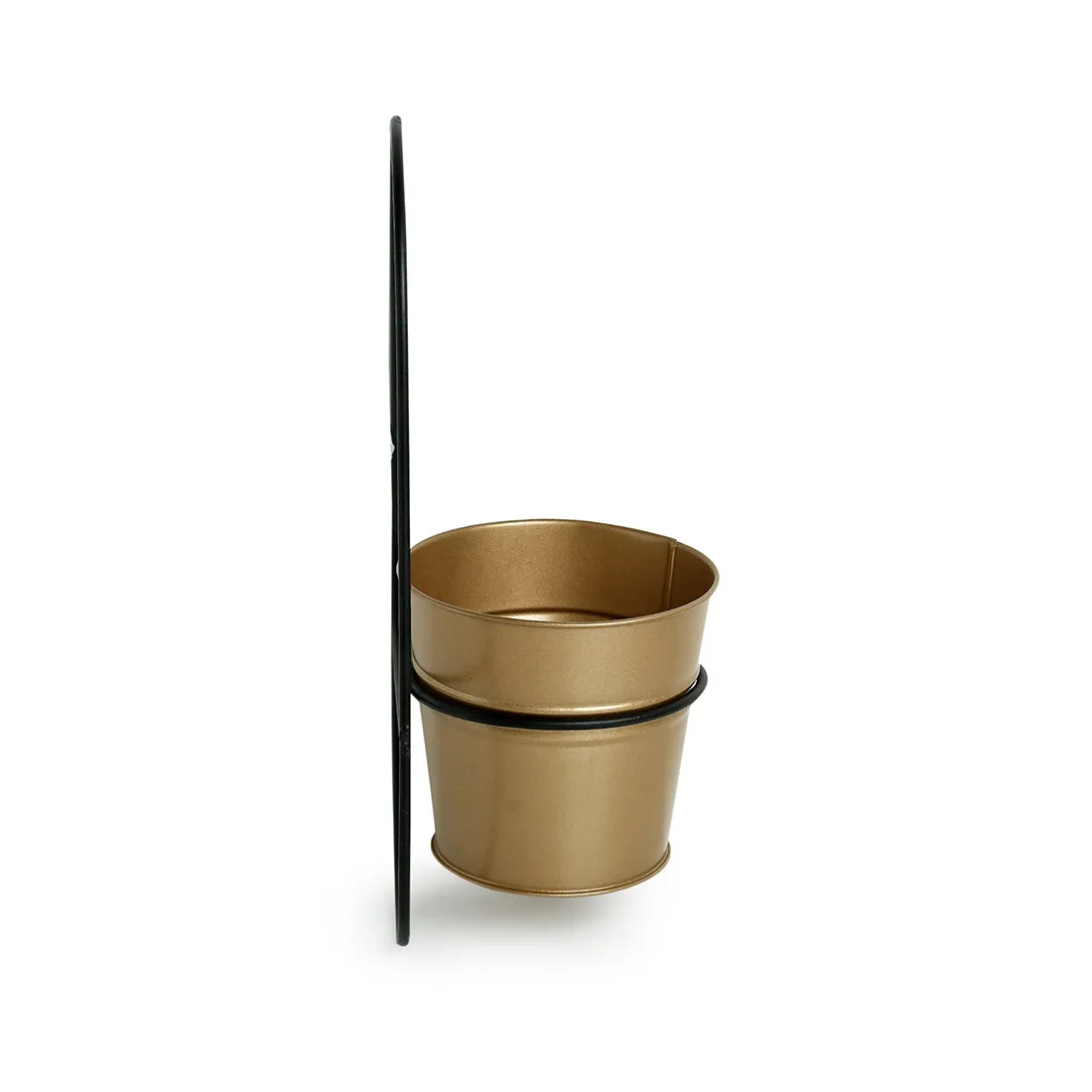 'The Arched Bucket' Wall Planter Pot In Galvanized Iron