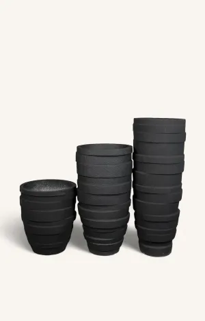 The Sleek Black Planter Set
