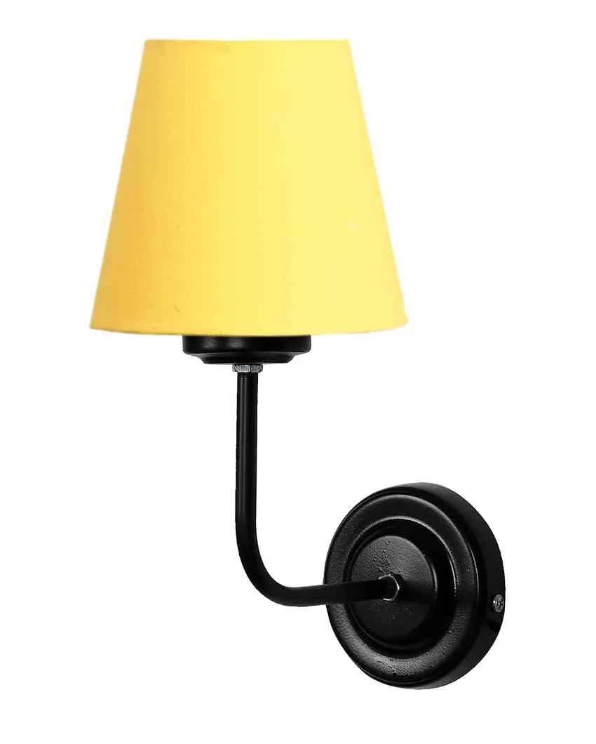 Timeless Classic Cotton Wall Mounted Lamp With Iron Base | 7 x 6 x 10 inches