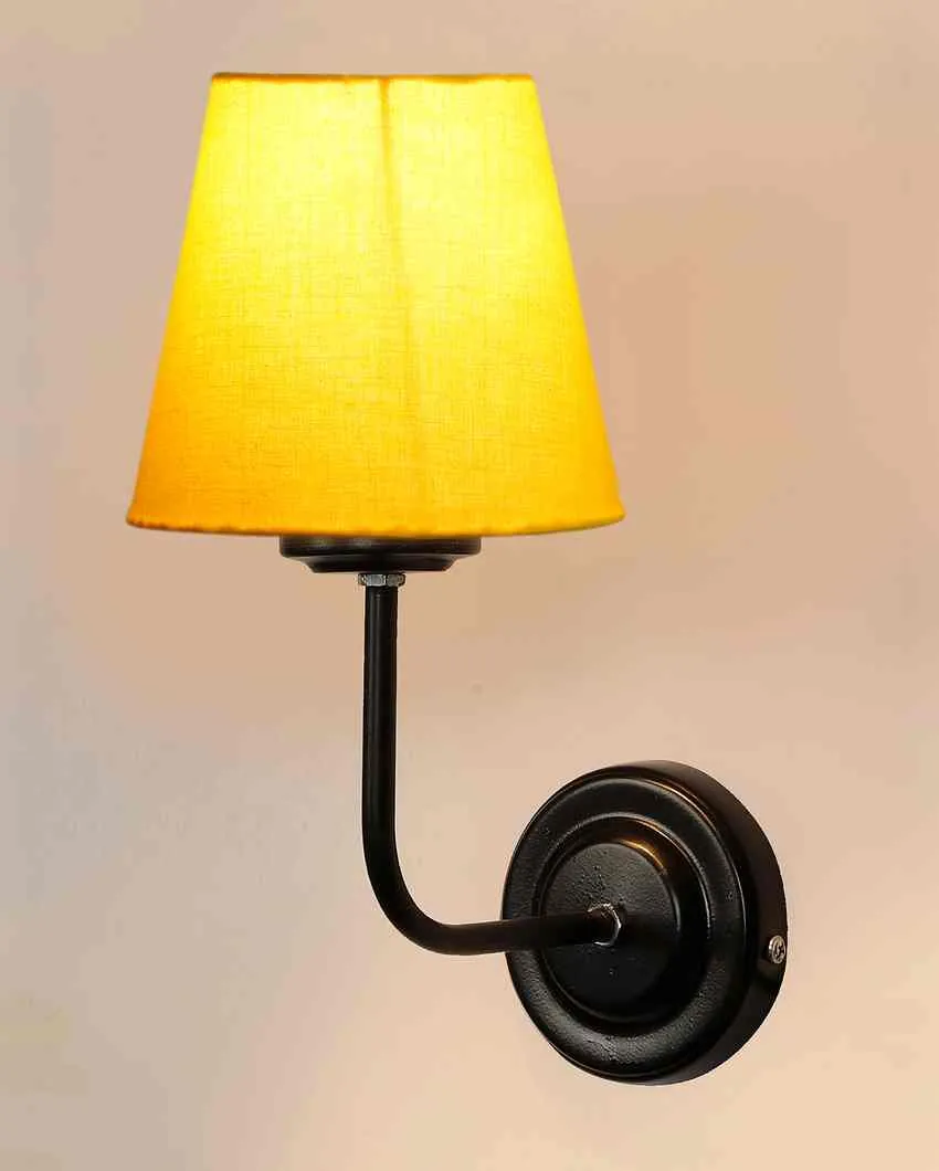 Timeless Classic Cotton Wall Mounted Lamp With Iron Base | 7 x 6 x 10 inches