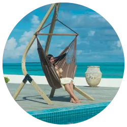 Vela Hammock Stand , Spruce Wood, for La Siesta Lounger Hammock Chairs - Caramel