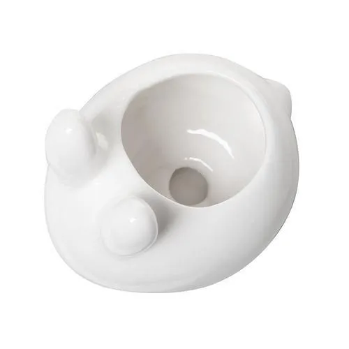 White Bunny Mini Ceramic Succulent Planter w/Saucer