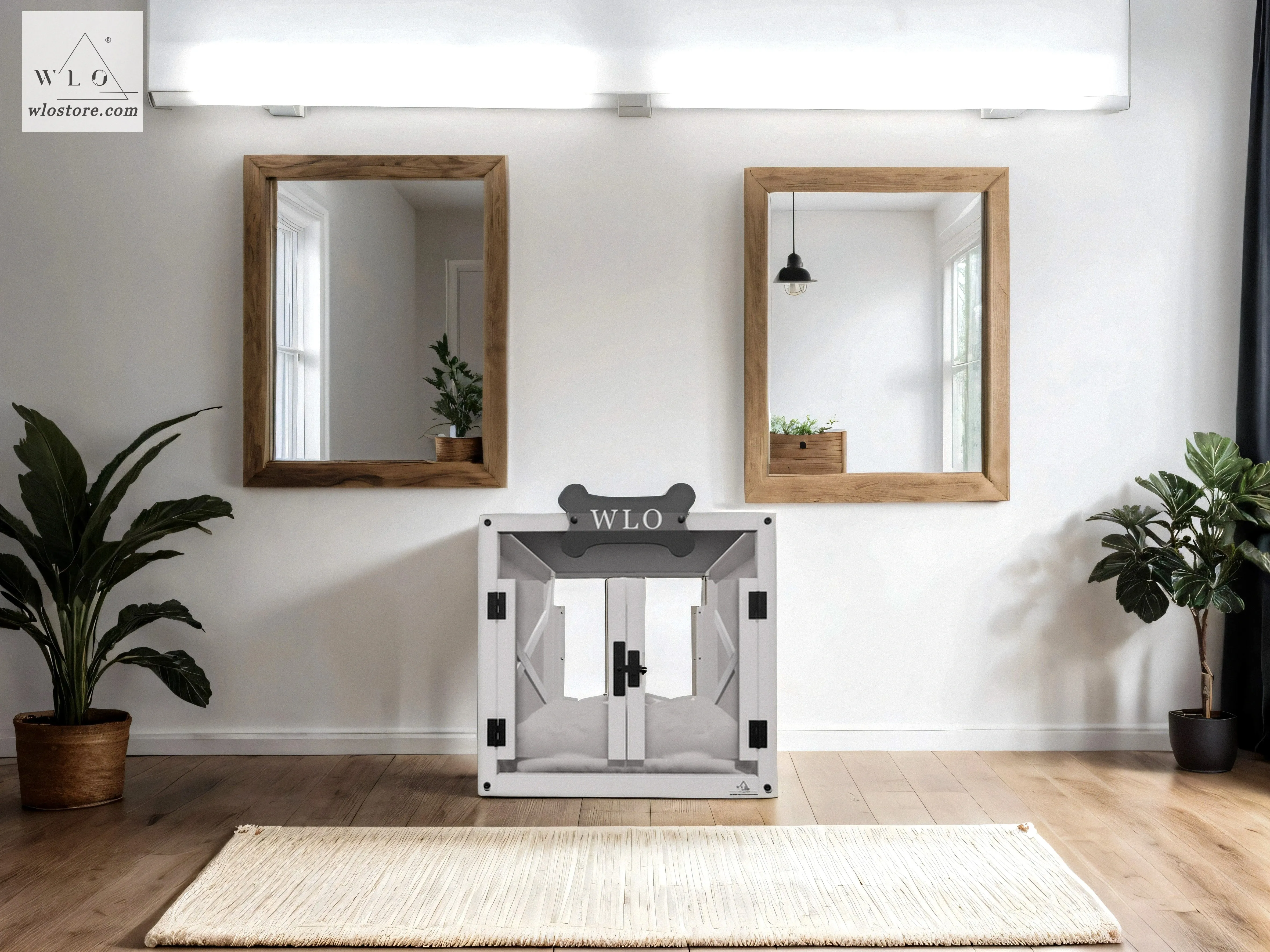 WLO® White Pueblo Modern Dog House
