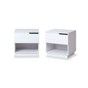 Zack Bedside Table - White Bundle