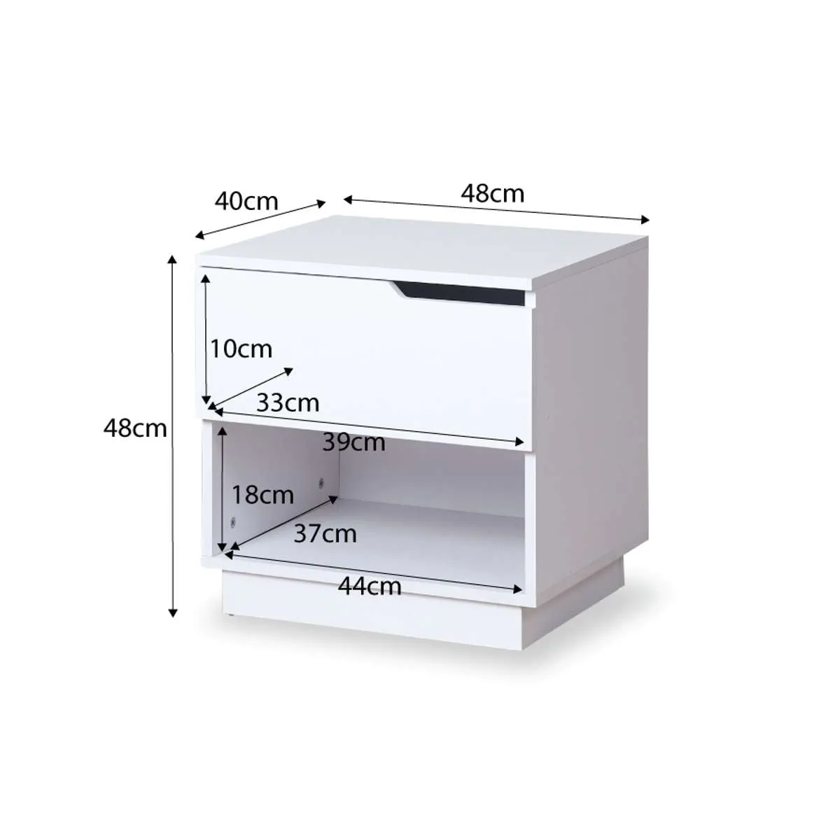 Zack Bedside Table - White Bundle